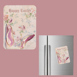 Íman Vintage Easter Bunny Ears com Floral Vitoriano