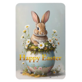 Íman Vintage Easter Bunny with daisies