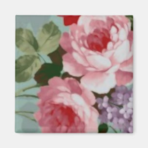 Íman Vintage Elegant Pink Rosas vermelhas