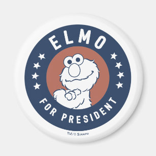 Íman Vintage Elmo para Presidente Crachá