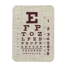 Vintage Eye Chart em Burlap