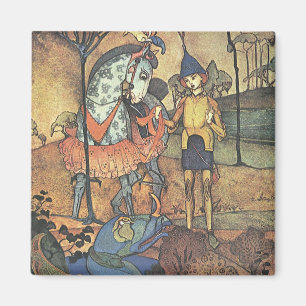 Íman Vintage Fairy Tale, Um Cavaleiro Corajoso e Dragão