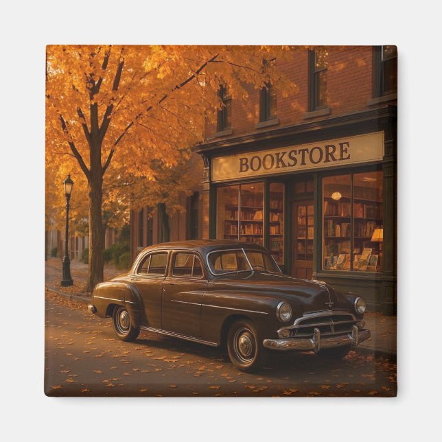 Íman Vintage Fall/Autumn livraria & car (Frente)