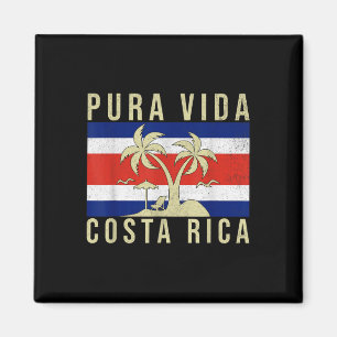 Íman Vintage Family Vacage Costa Rica Flag Pura Vida