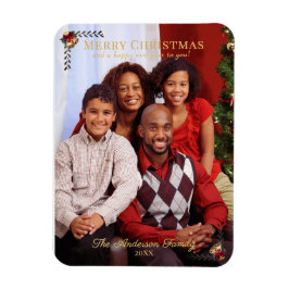 Íman Vintage Felry Christmas Family Photo Greeting
