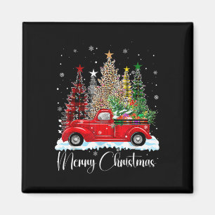 Íman Vintage Felry Christmas Red Truck Old Fashiked Ch