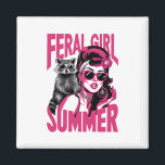 Íman Vintage Feral Girl Summer Ogambm Funny Raccoon<br><div class="desc">Vintage Feral Girl Summer Ogambm Funny Raccoon</div>