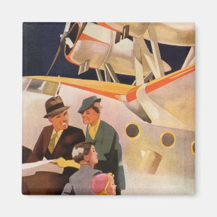 Íman Vintage Férias Familiares Via Seaplane w Hélices