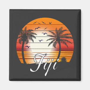 Íman Vintage Fiji Palm Trees Summer Beach