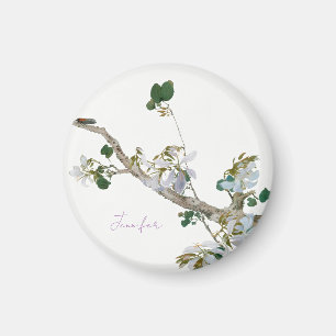 Íman Vintage Floral Asiático Estilo Pastel Cores Nome