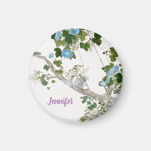 Íman Vintage Floral Asiático Estilo Pastel Cores Nome