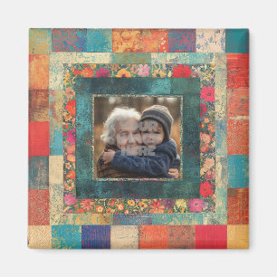 Íman Vintage Floral Border Frame Para Suas Fotos