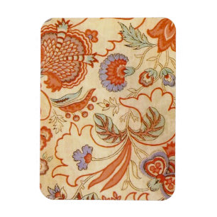 Íman Vintage Floral Francês Chintz Antiquado Terracota