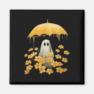 Íman Vintage Floral Ghost Halloween Ghost Na Floresta