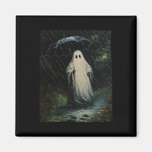 Íman Vintage Floral Ghost Halloween Ghost Na Floresta