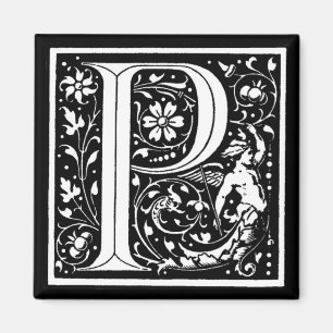 Íman Vintage Floral Monograma "P" - Magnet