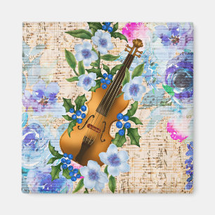 Íman Vintage Floral Music Violin