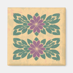 Íman Vintage Floral Stencil Design