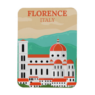 Íman Vintage Florence Itália Viagem Souvenir Magnet