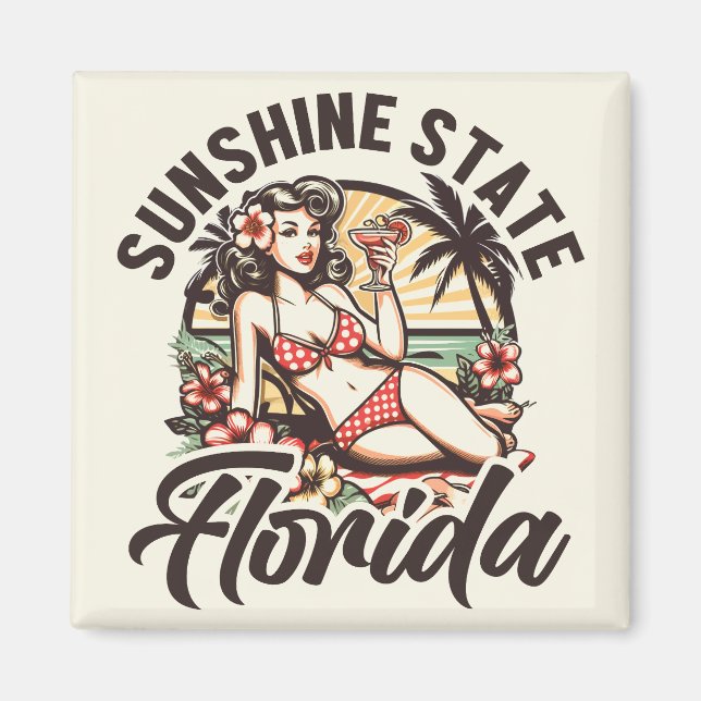 Íman Vintage Florida Pinup (Frente)