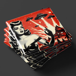 Íman Vintage Flying Saucers Pin-up
