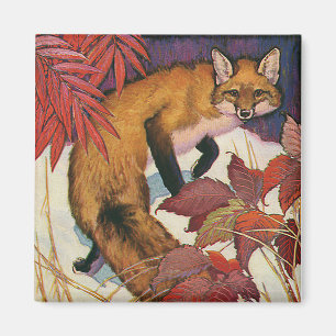Íman Vintage Forest Creatures Red Fox Wild Animal