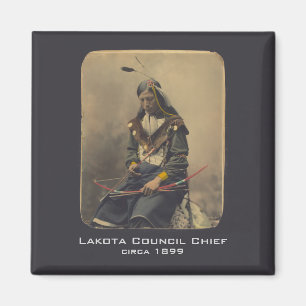 Íman Vintage Foto Native American Lakota Chefe Indiano