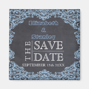 Íman Vintage frame e chalkboard casamento Salvar data