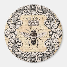 Íman Vintage Frame Queen Bee em Folha de Música Magnet