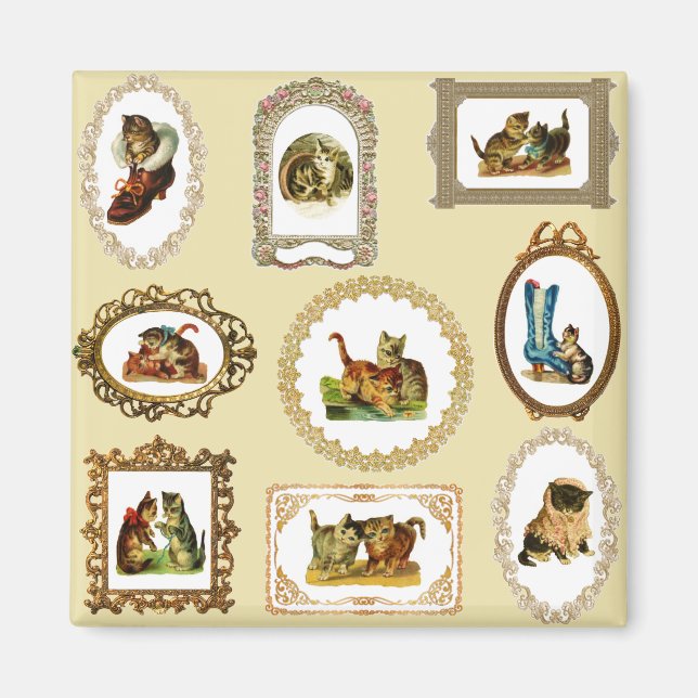 Íman Vintage Framed Cats (Frente)