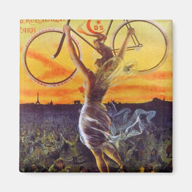 Íman Vintage French Bicycle Art (Frente)