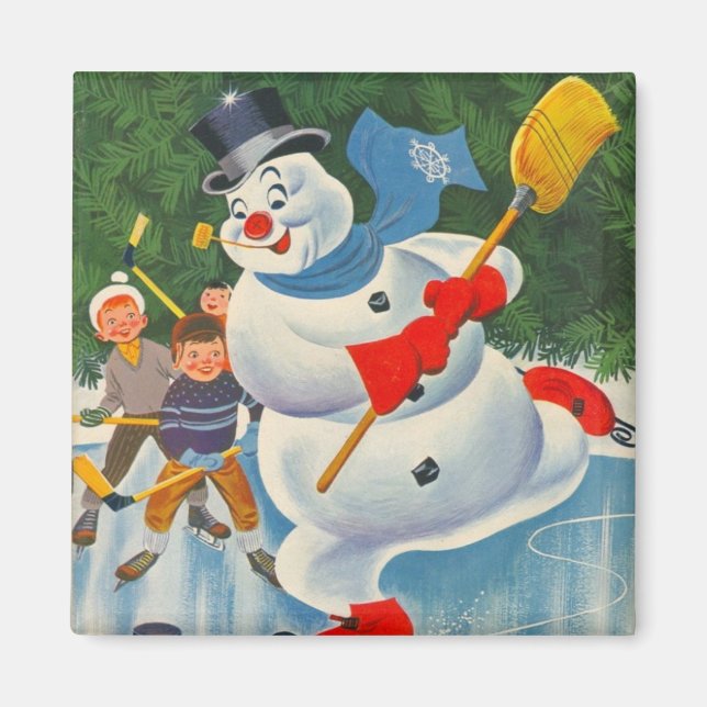 Íman Vintage Frosty em Skates (Frente)