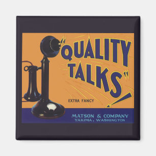 Íman Vintage Fruta Crate Label Art, Antigo Telefone Mov