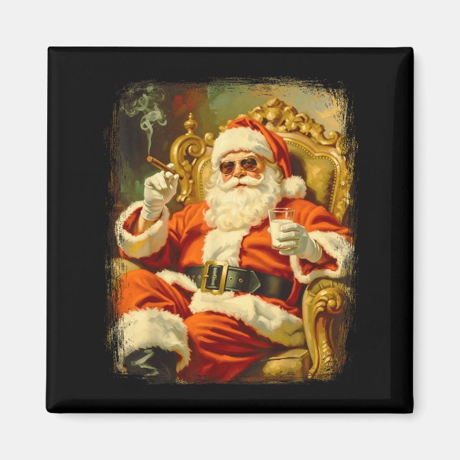 Íman Vintage Funny Cool Big Boss Santa  (Frente)