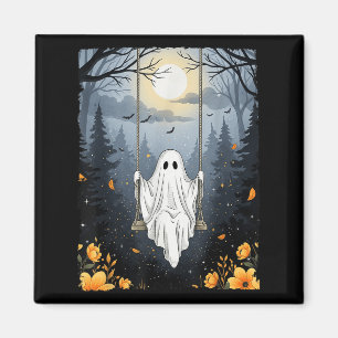 Íman Vintage Ghost Swing In Forest Night Halloween F