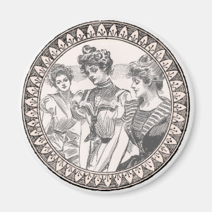Íman Vintage Gibson Girls - Ilustração Antiga