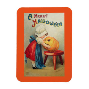 Íman Vintage Girl And Pumpkin