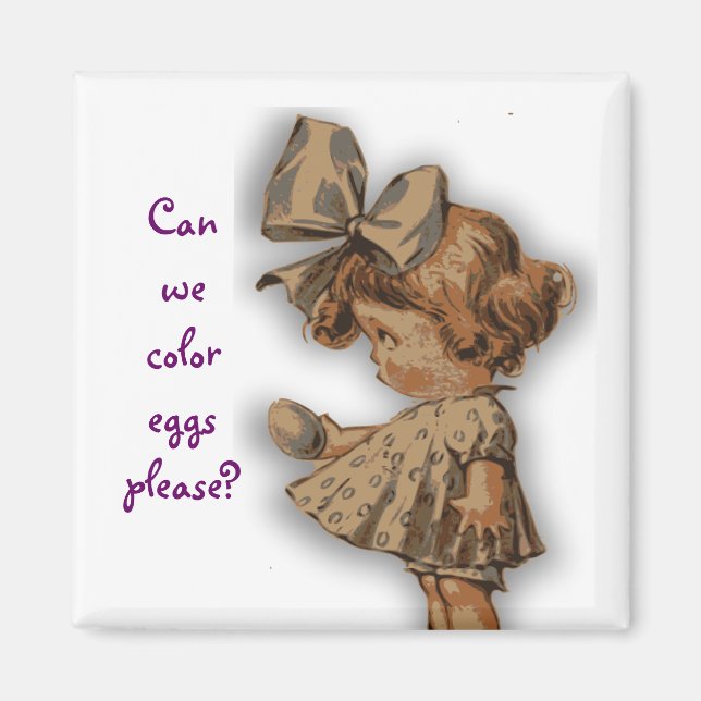 Íman Vintage Girl With Egg (Frente)