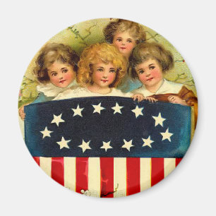 Íman Vintage Girls Round Magnet