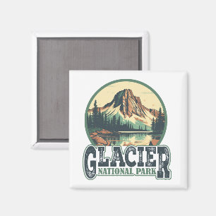 Íman Vintage Glacier National Park - Viagem Postcard