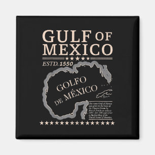 Íman Vintage Golfo Do México Nome Do Mapa Origem Desde