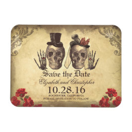 Íman Vintage Gothic Skeleton Casal Salvar a Data