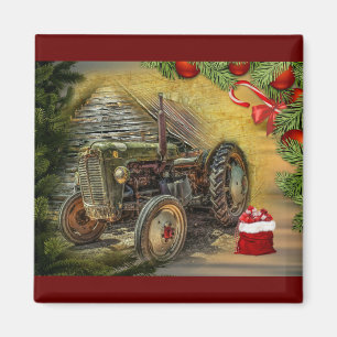 Íman Vintage Green Trator Barn Natal