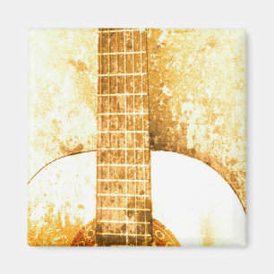 Íman Vintage Guitar Dourado Magnet