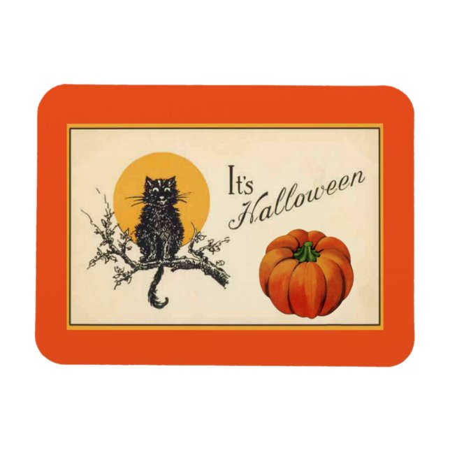 Íman Vintage Halloween Cat (Horizontal)