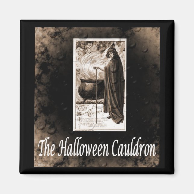 Íman Vintage Halloween Cauldron (Frente)