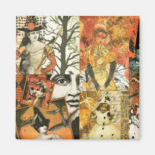 Íman Vintage Halloween Collage