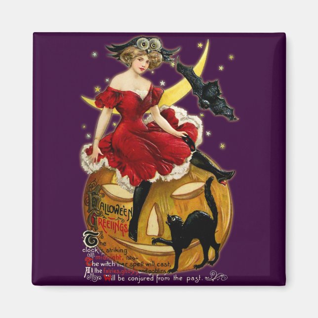 Íman Vintage Halloween Girl (Frente)