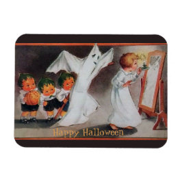 Íman Vintage Halloween Girl com ímã de velas