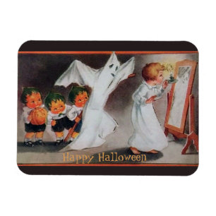 Íman Vintage Halloween Girl com ímã de velas